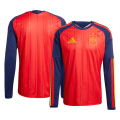 Spain Home Long Sleeve Soccer Jersey World Cup 2026 Red
