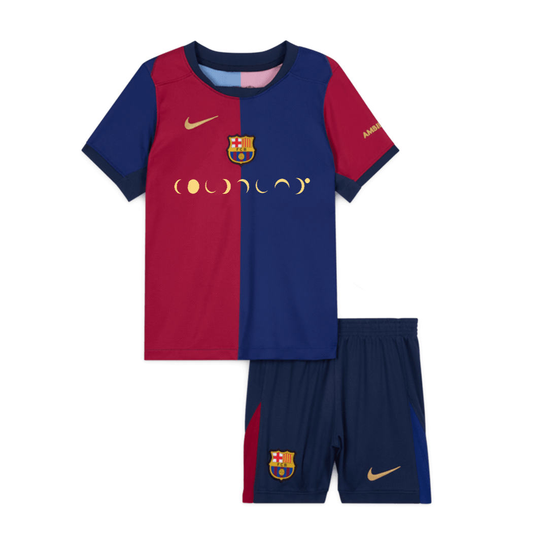 Maillot de football domicile Barcelone 2024/25 pour enfant (maillot + short) - COLDPLAY