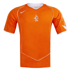 Men Retro Fan Version 2004 Netherlands Home Soccer Jersey Short Sleeve Orange