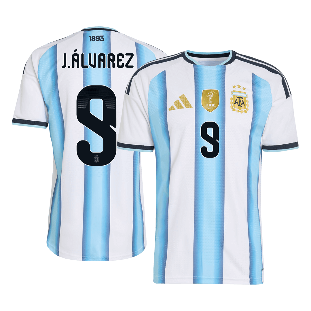 J.ÁLVAREZ #9 Player Version Argentina Home Soccer Jersey World Cup 2026 Blue&White