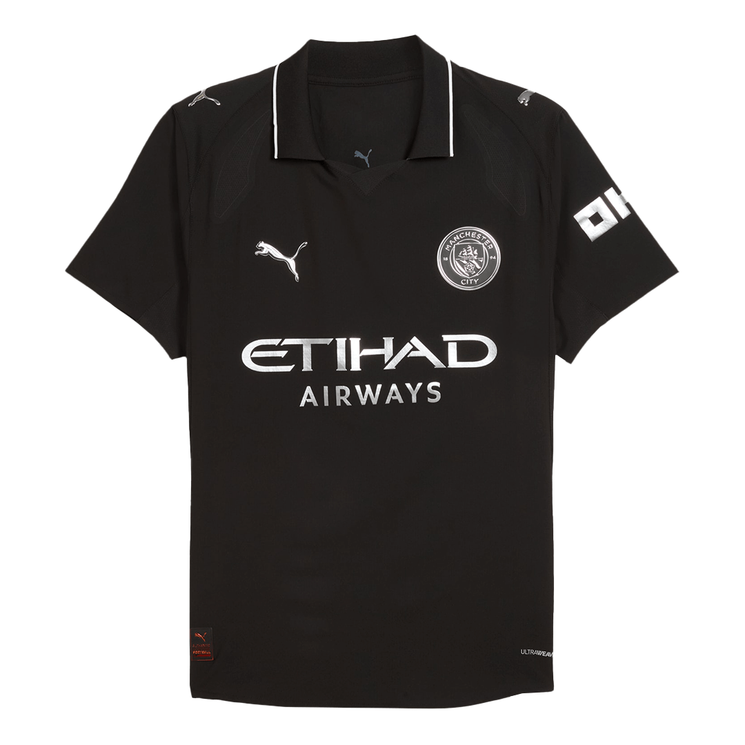 REIJNDERS #4 Authentic Manchester City Away Soccer Jersey 2025/26 Black