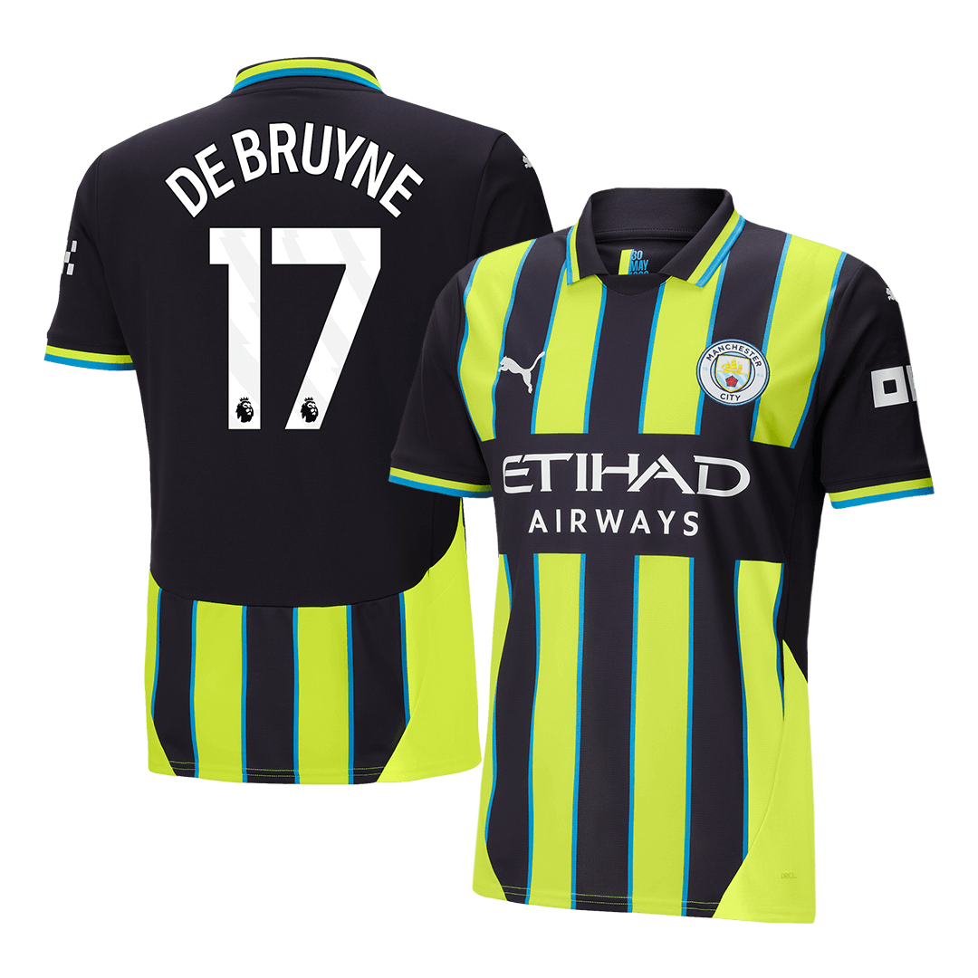 Maillot de football extérieur Manchester City DE BRUYNE #17 2024/25