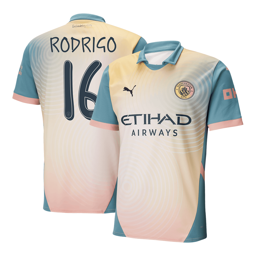 Manchester City RODRIGO #16 Fourth Away Soccer Jersey 2024/25 - Definitely City (UCL Edition)