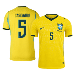 CASEMIRO #5 Player Version Brazil Home Soccer Jersey World Cup 2026 Yellow
