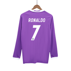 Maillot extérieur rétro Ronaldo #7 du Real Madrid 2016/17 - Manches longues
