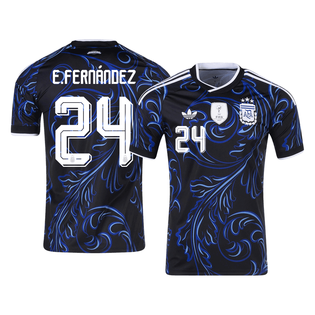 E. FERNÁNDEZ #24 Argentina Away Soccer Jersey World Cup 2026 Black