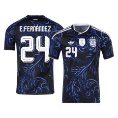 E. FERNÁNDEZ #24 Argentina Away Soccer Jersey World Cup 2026 Black
