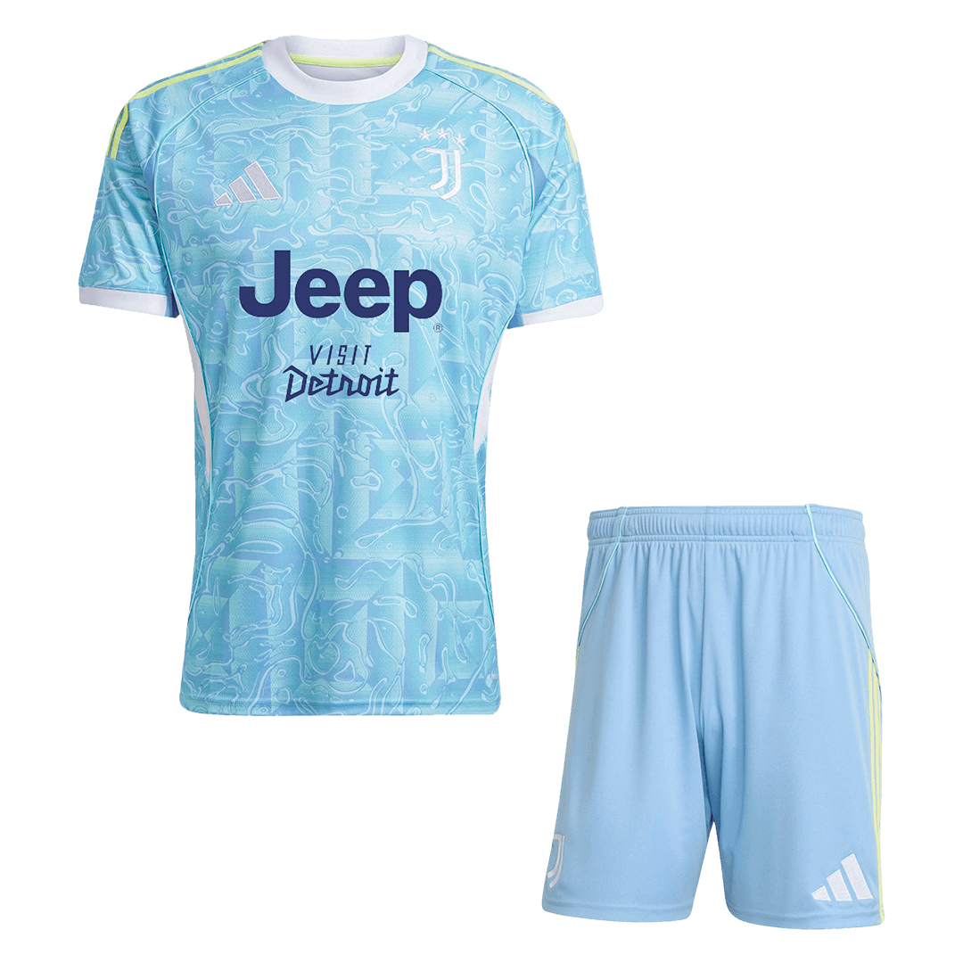 Juventus Away Soccer Jersey Kit(Jersey+Shorts) 25/26 Blue