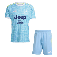 Juventus Away Soccer Jersey Kit(Jersey+Shorts) 25/26 Blue
