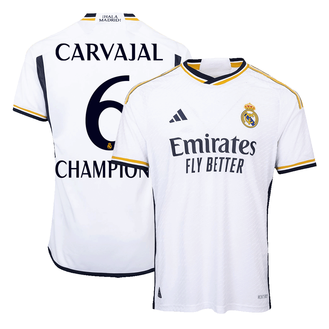 Real Madrid CARVAJAL #6 CHAMPIONS Home Jersey Authentic 2023/24