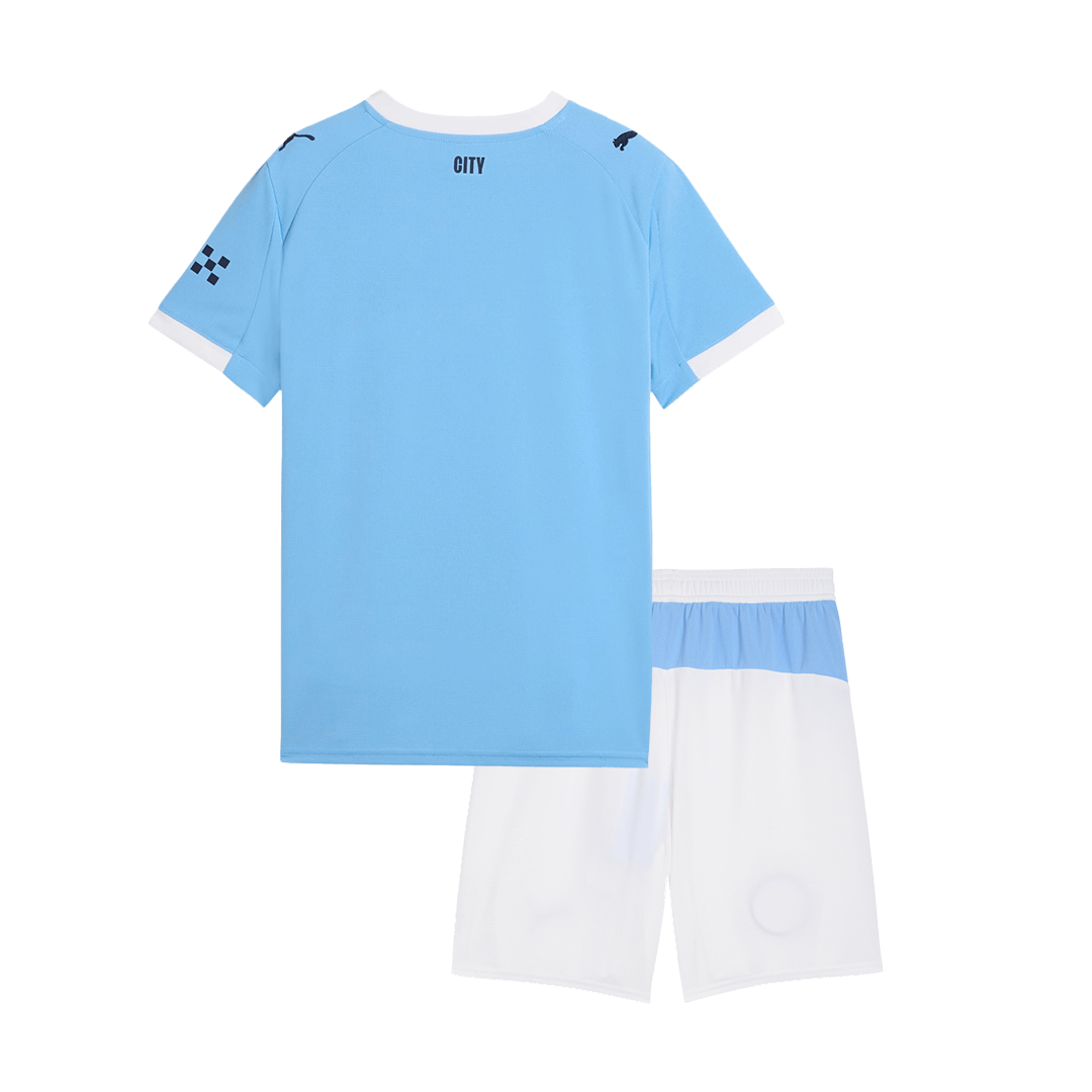 Manchester City Heim-Fußballtrikot-Set 2025/26 für Kinder (Trikot + Shorts)