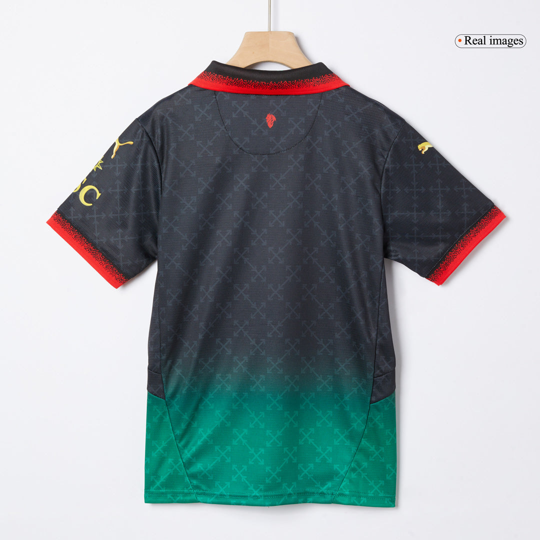 AC Mailand Viertes Auswärts-Fußballtrikot (Trikot + Shorts) 2024/25 Grün &amp; Schwarz für Kinder