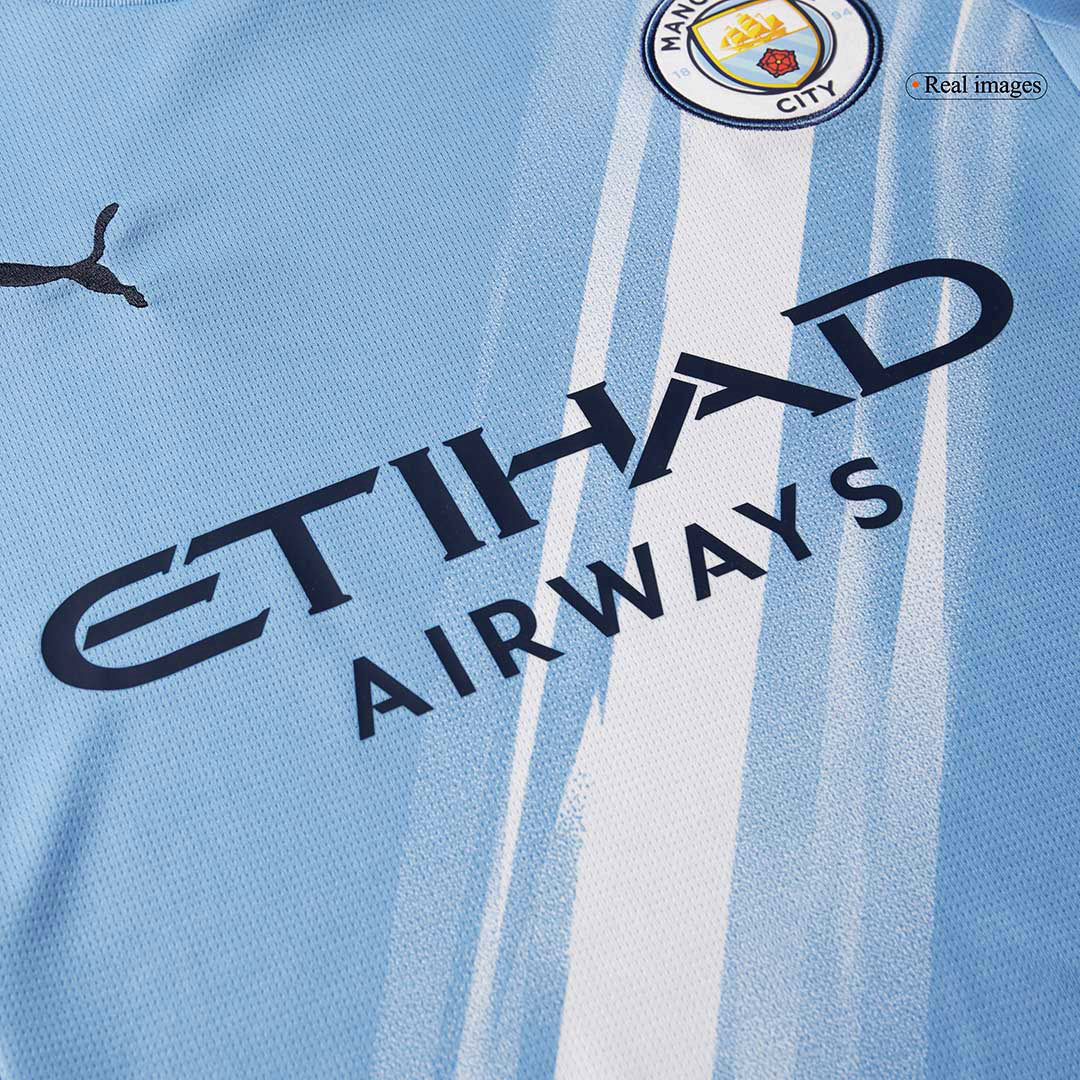 Manchester City Home Soccer Jersey Kit(Jersey+Shorts) 2025/26 Blue