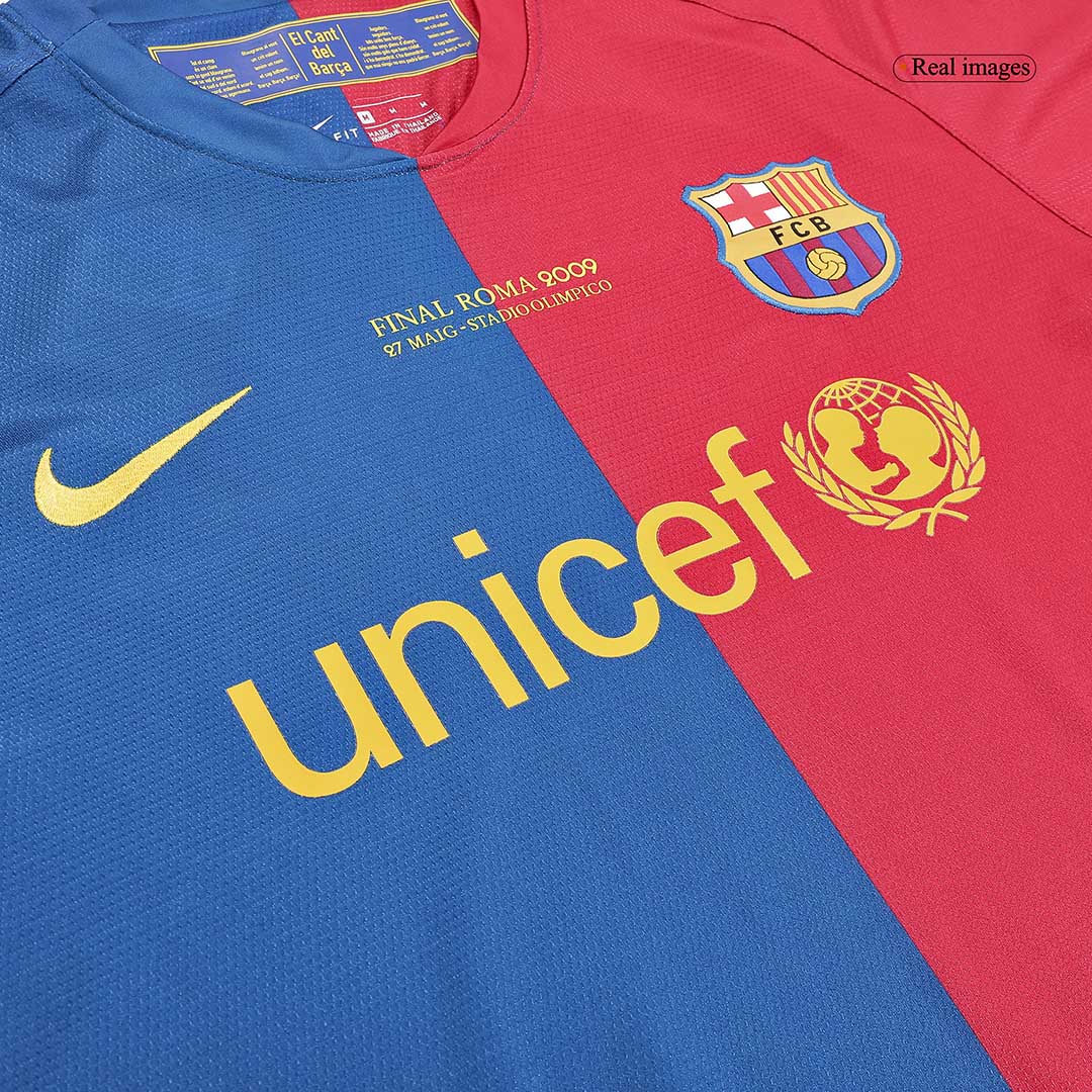 Barcelona A.INIESTA #8 Home Soccer Jersey Retro 2008/09 - Long Sleeve (UCL Final)