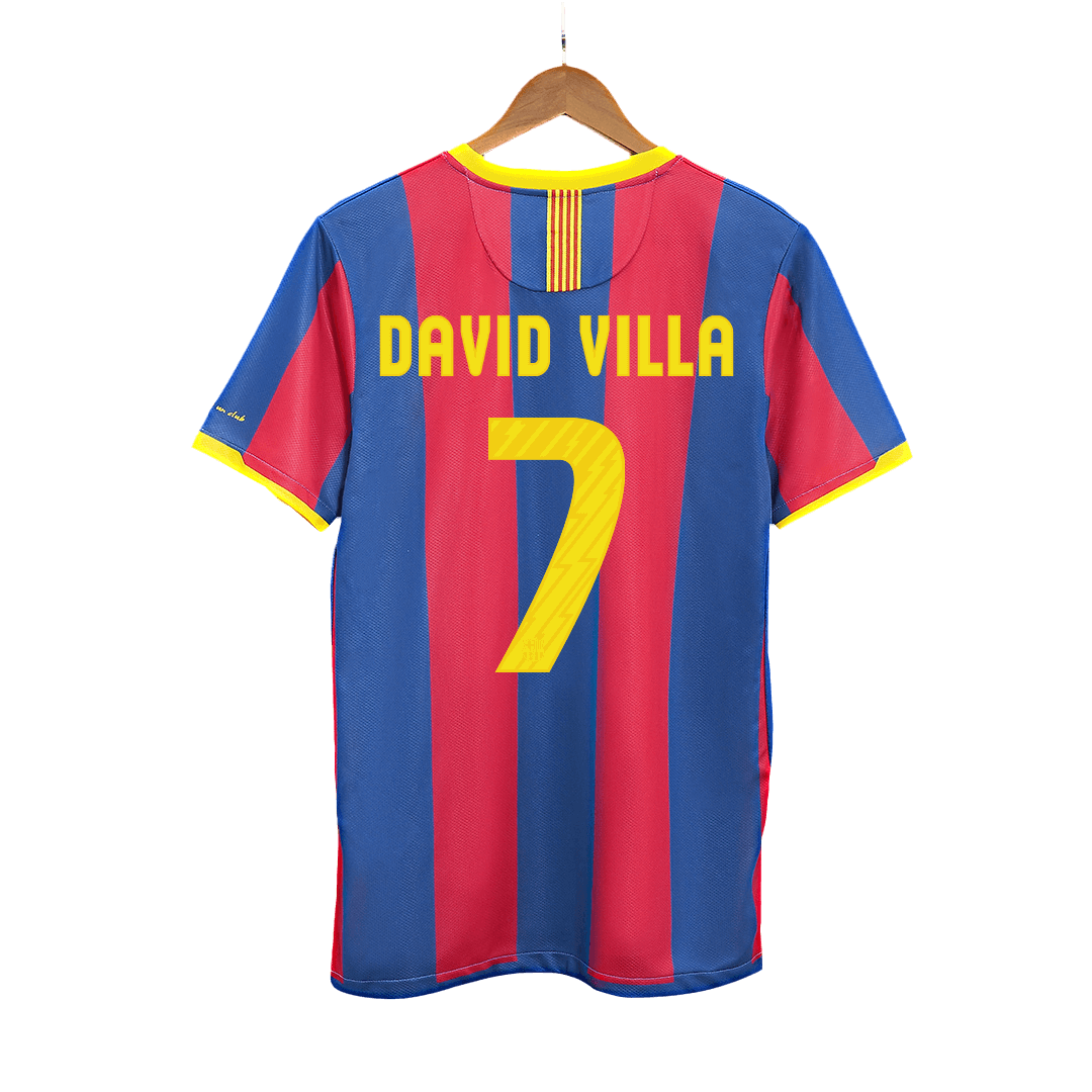 Barcelona DAVID VILLA #7 Home Soccer Jersey Retro 2010/11