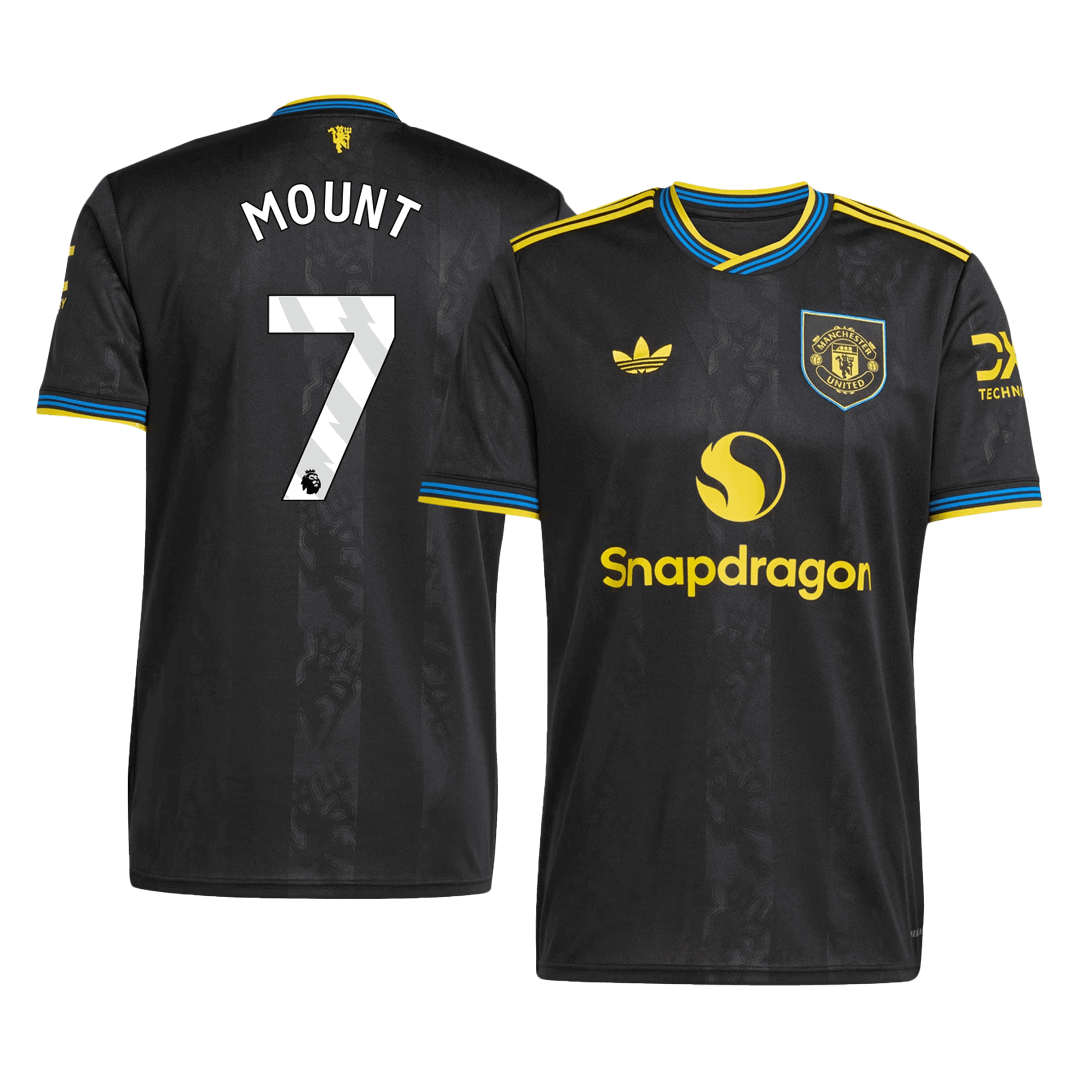 MOUNT #7 Manchester United Third Away Soccer Jersey 2025/26 Black