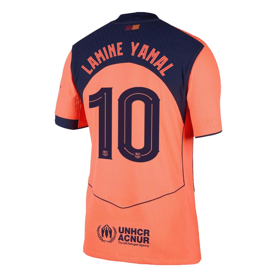 LAMINE YAMAL #10 Authentic Barcelona Third Away Soccer Jersey 25/26 Orange- UCL