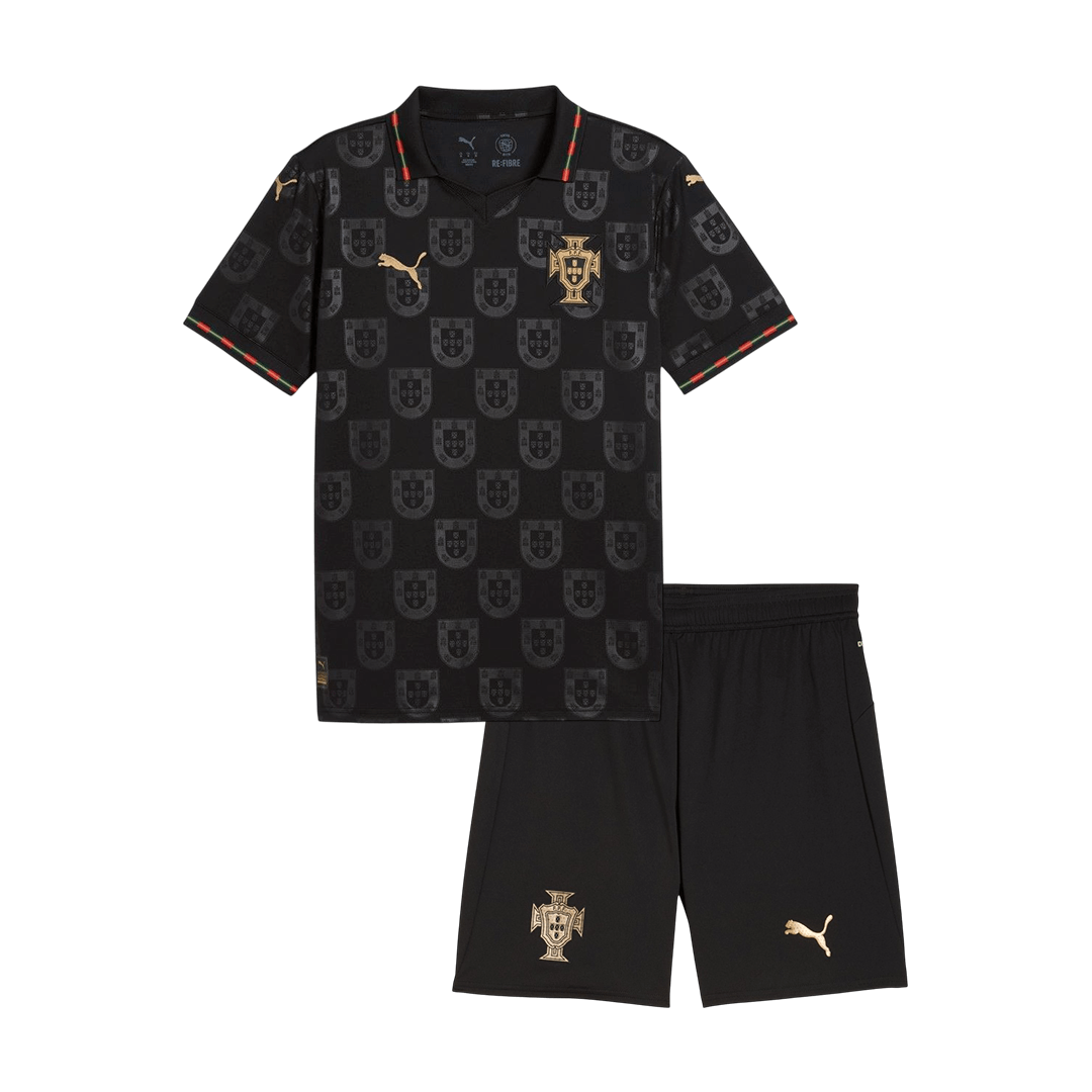 Kid's Portugal Special Edition Soccer Jersey Kit(Jersey+Shorts) World Cup 2026 Black
