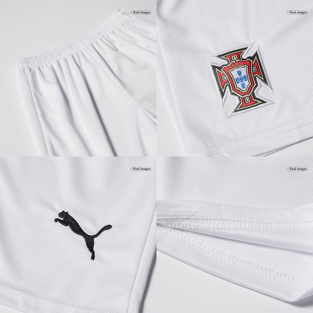 Portugal Auswärts-Fußballtrikot-Set 2025 für Kinder (Trikot + Shorts)