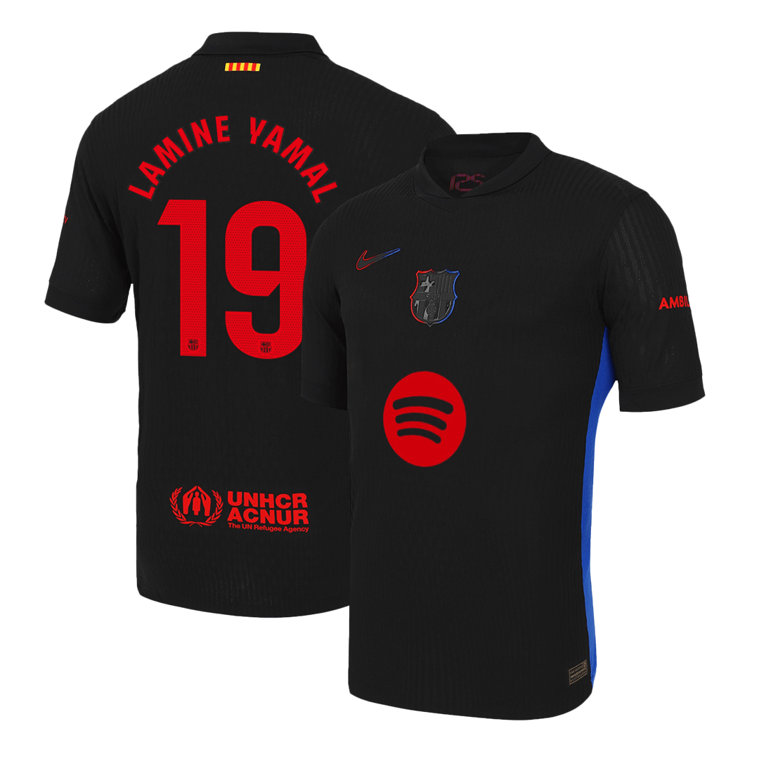 Barcelona LAMINE YAMAL #19 Away Soccer Jersey Authentic 2024/25 - Spotify Logo Without Text