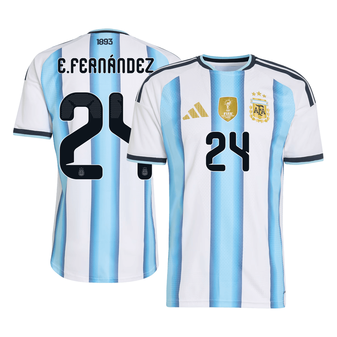 E. FERNÁNDEZ #24 Player Version Argentina Home Soccer Jersey World Cup 2026 Blue&White