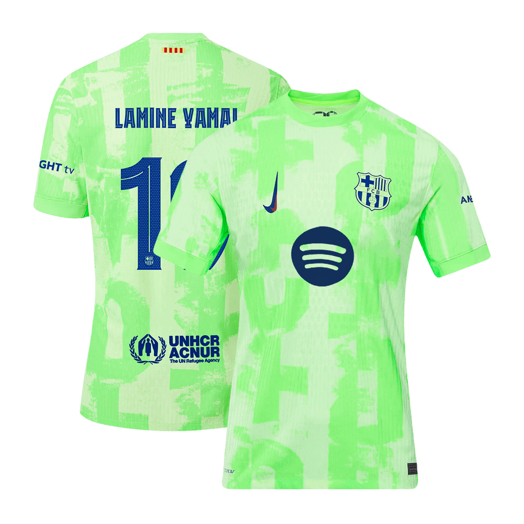 Barcelona LAMINE YAMAL #19 Third Away Soccer Jersey Authentic 2024/25- UCL（Spotify Logo Without Text）