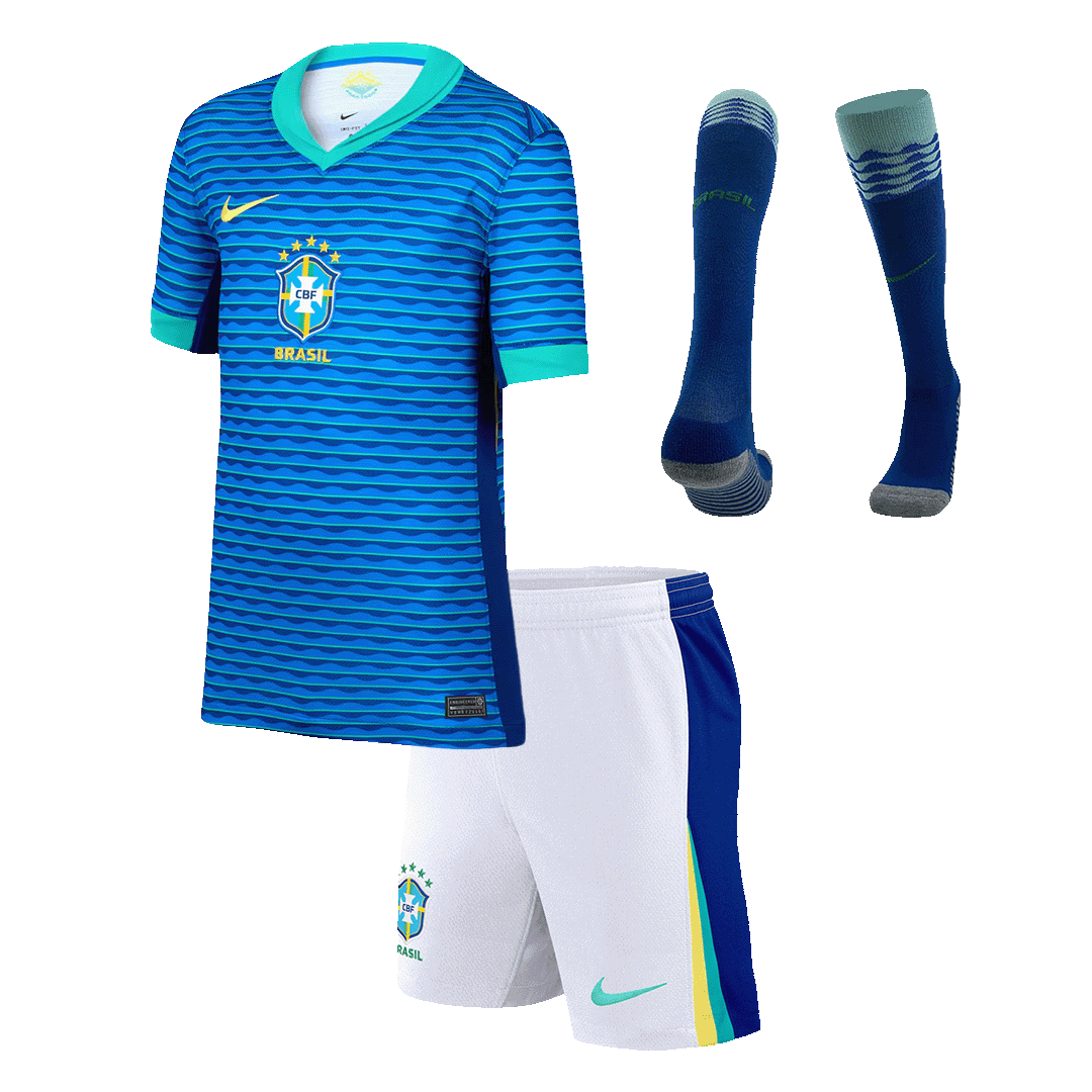 Maillot extérieur Brésil Copa America 2024 pour enfant (maillot, short, chaussettes)