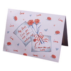 Custom Rose Letter Valentine's Day Card Blue&Pink