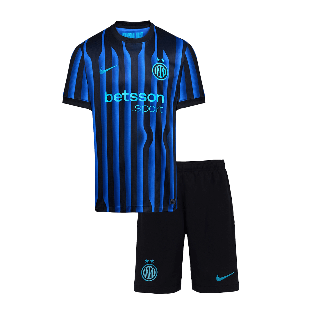 Kid's Inter Milan Home Soccer Jersey Kit(Jersey+Shorts) 2025/26 Blue&Black