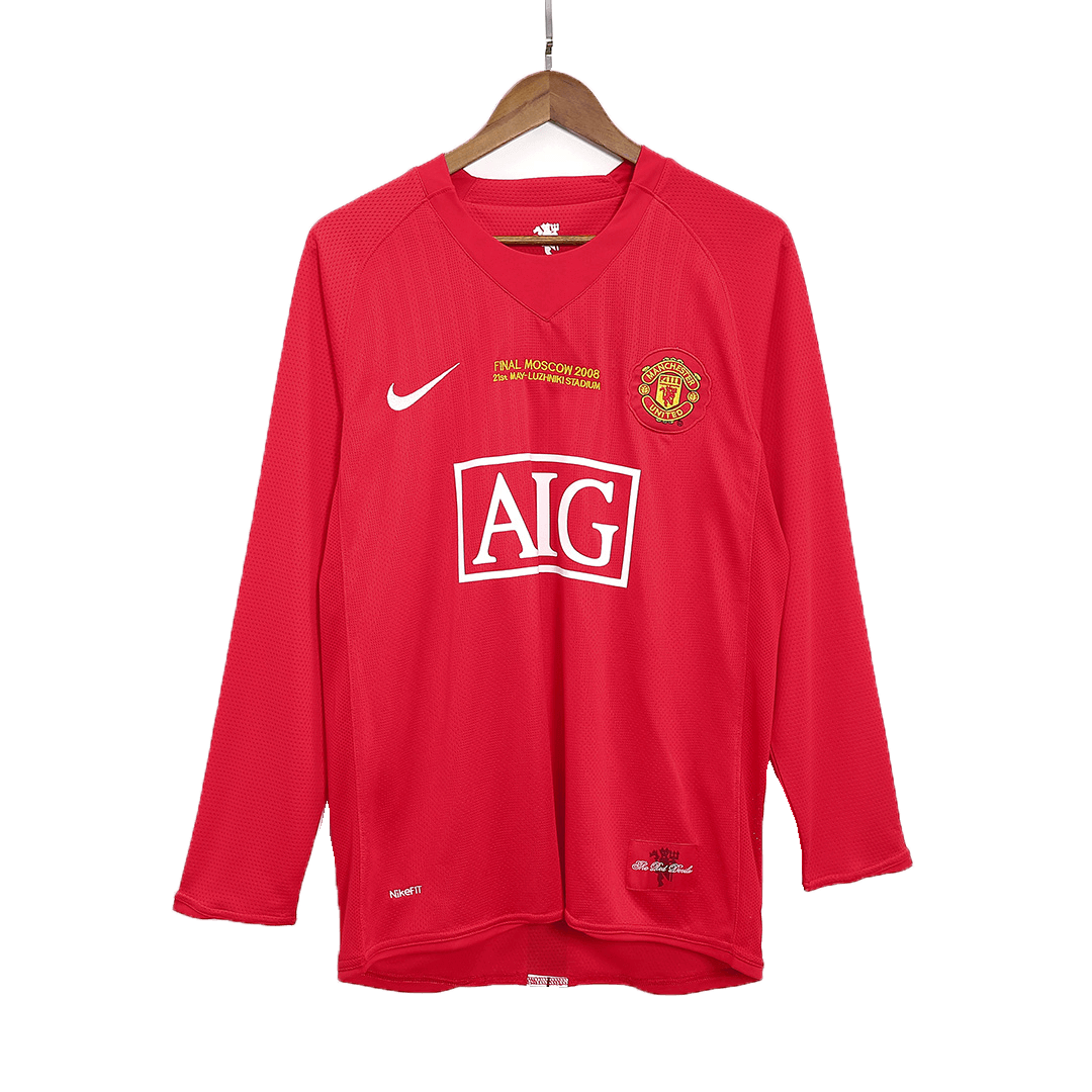 Maillot rétro domicile Manchester United 2007/08 - Manches longues - Finale UCL