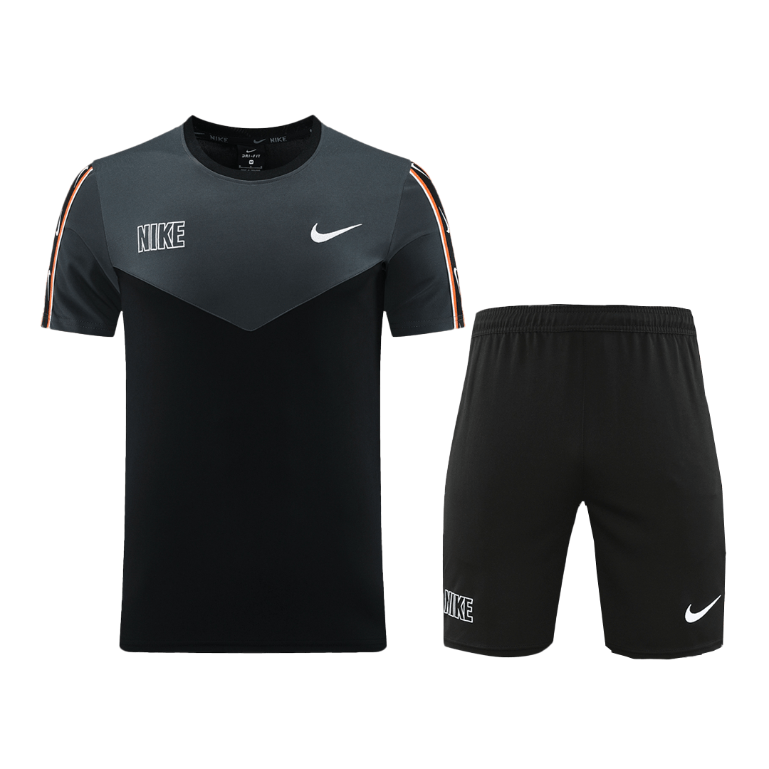 NK-ND03 Anpassbares Team-Trikot-Set (Shirt + Short) Schwarz &amp; Grau