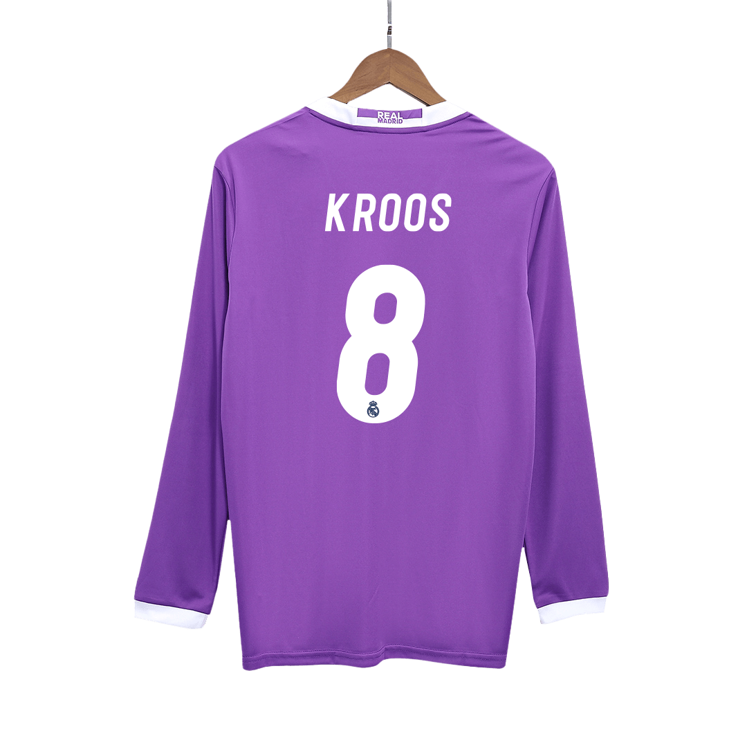 Maillot extérieur rétro Real Madrid KROOS #8 2016/17 - Manches longues