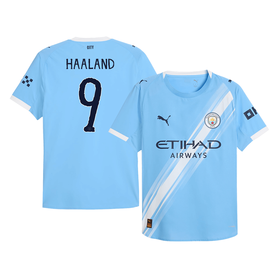 HAALAND #9 Authentic Manchester City Home Soccer Jersey 2025/26 Blue - Club World Cup