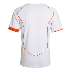 Men Retro Fan Version 2004 Netherlands Away Soccer Jersey Short Sleeve White