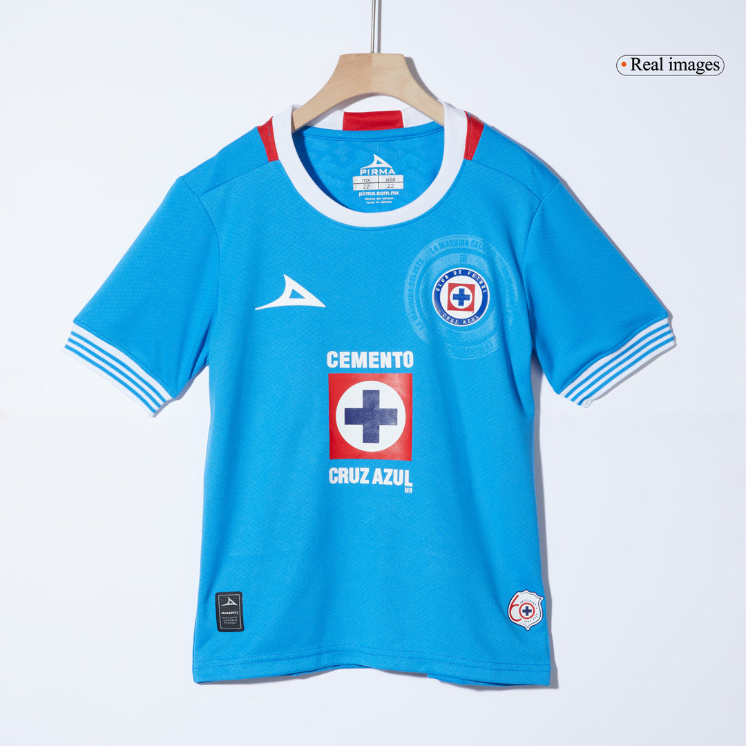 Cruz Azul Heim-Fußballtrikot-Set 2024/25 für Kinder (Trikot + Shorts)