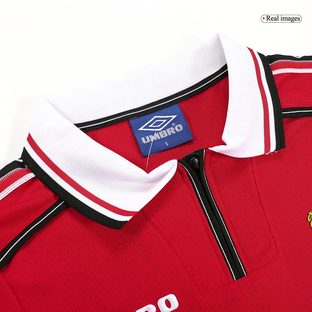 Maillots de football rétro Manchester United Domicile 1998/99 - Manches longues