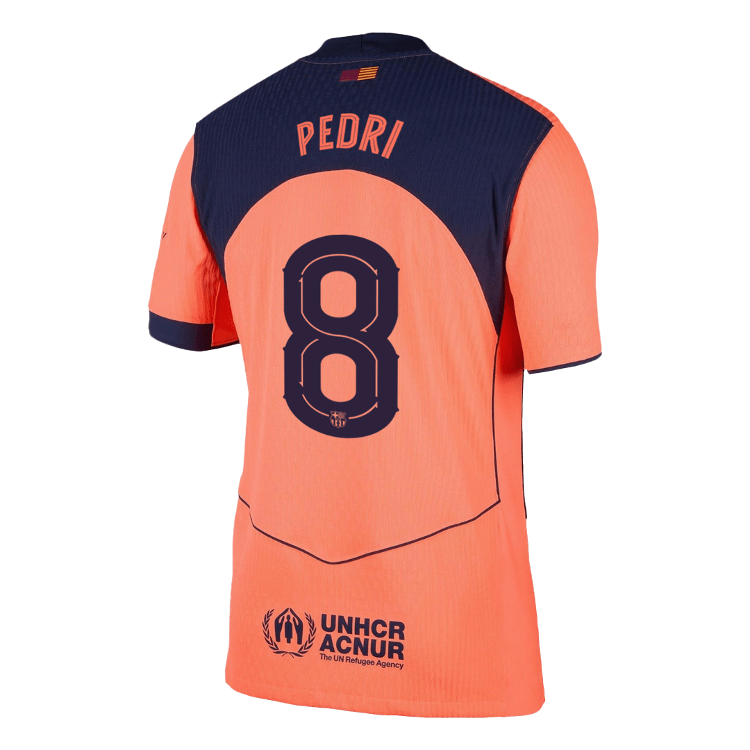 PEDRI #8 Authentic Barcelona Third Away Soccer Jersey 25/26 Orange- UCL