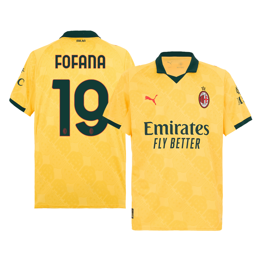 FOFANA #19 AC Milan Third Away Soccer Jersey 2025/26 Yellow