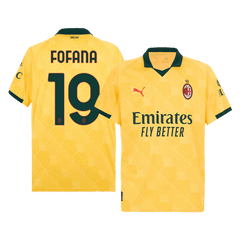 FOFANA #19 AC Milan Third Away Soccer Jersey 2025/26 Yellow