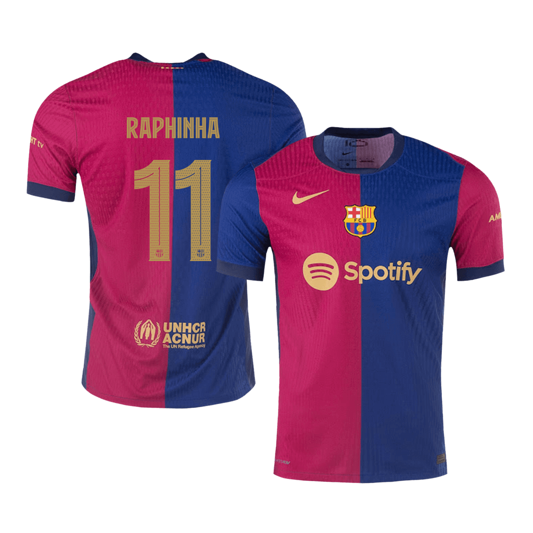 Barcelona RAPHINHA #11 Home Soccer Jersey Authentic 2024/25 - UCL Edition
