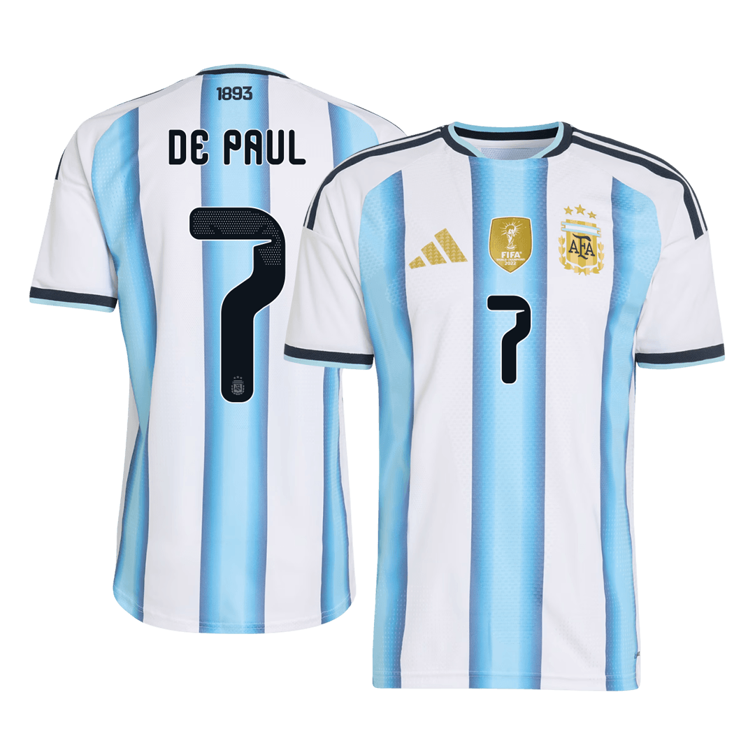 DE PAUL #7 Player Version Argentina Home Soccer Jersey World Cup 2026 Blue&White