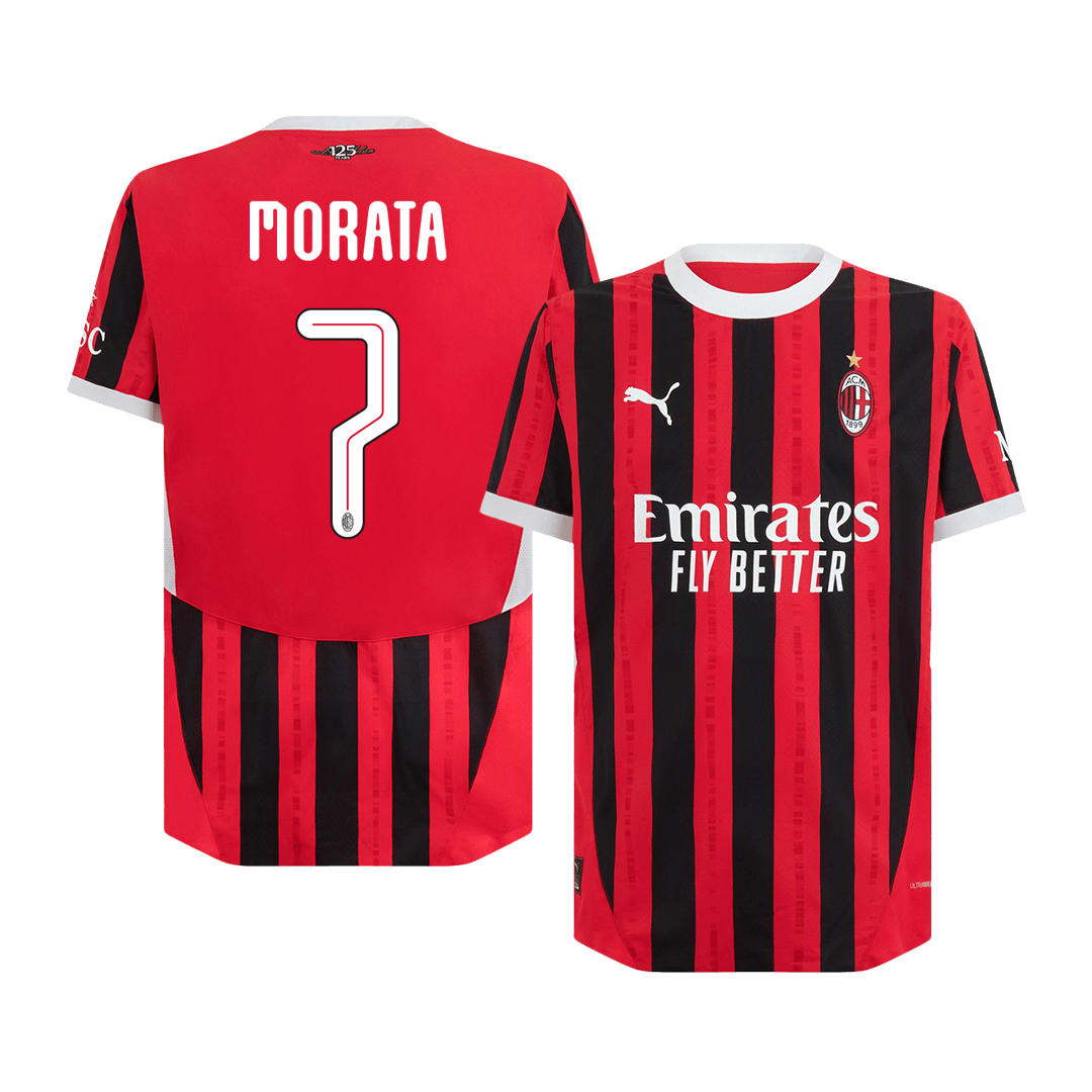 Maillot domicile authentique AC Milan MORATA #7 2024/25 - Édition UCL