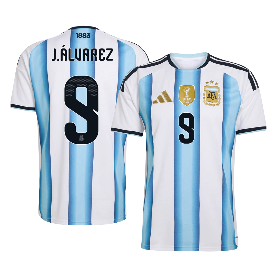 J.ÁLVAREZ #9 Argentina Home Soccer Jersey World Cup 2026 Blue&White