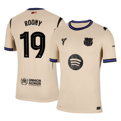 ROONY #19 Authentic Barcelona Away Soccer Jersey 2025/26 Yellow - UCL