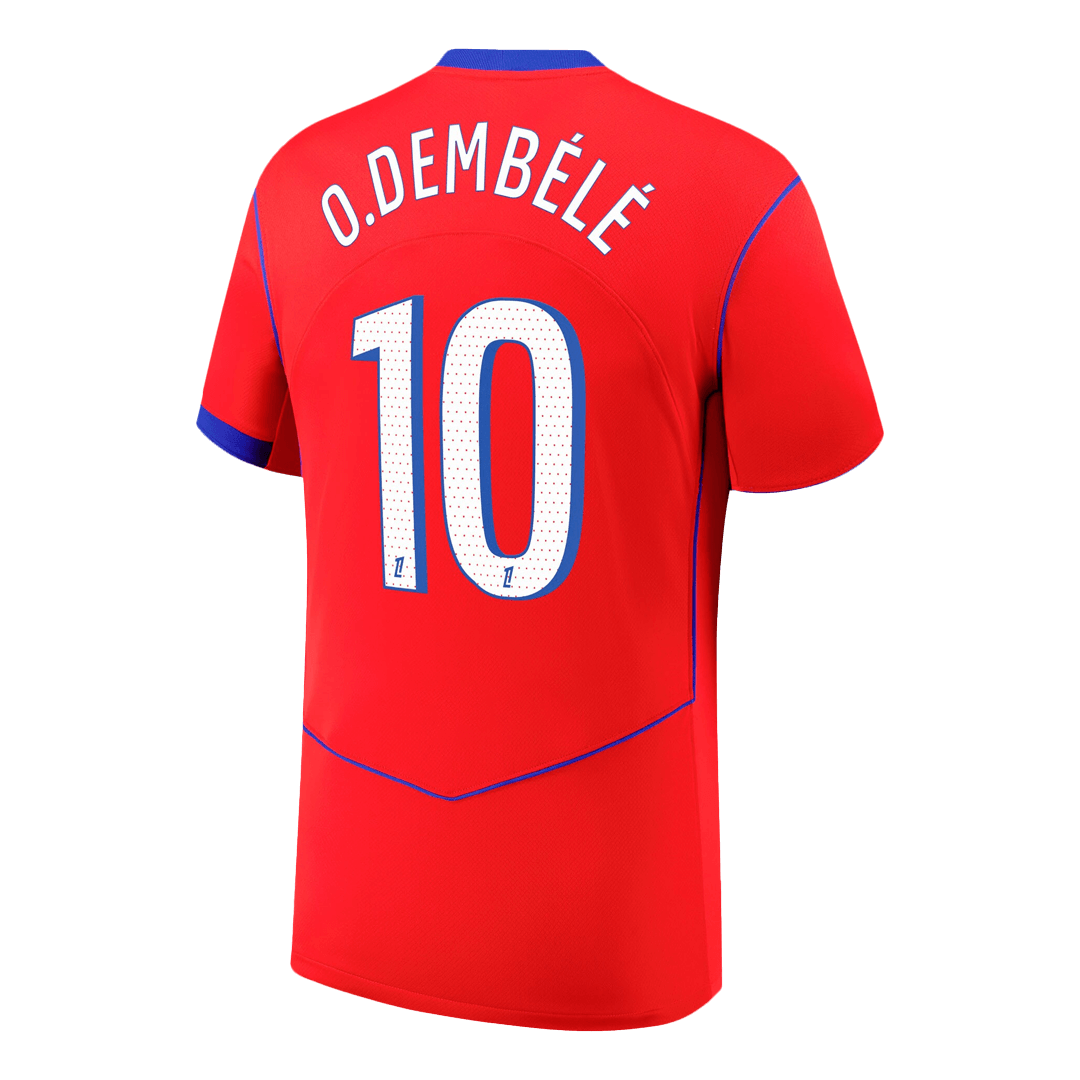 O.DEMBÉLÉ #10 PSG Third Away Soccer Jersey 2025/26 Red