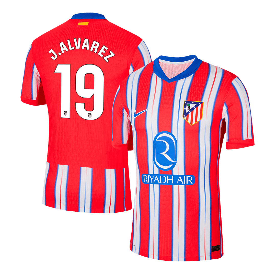 Atletico Madrid J.ALVAREZ #19 Home Soccer Jersey Authentic 2024/25