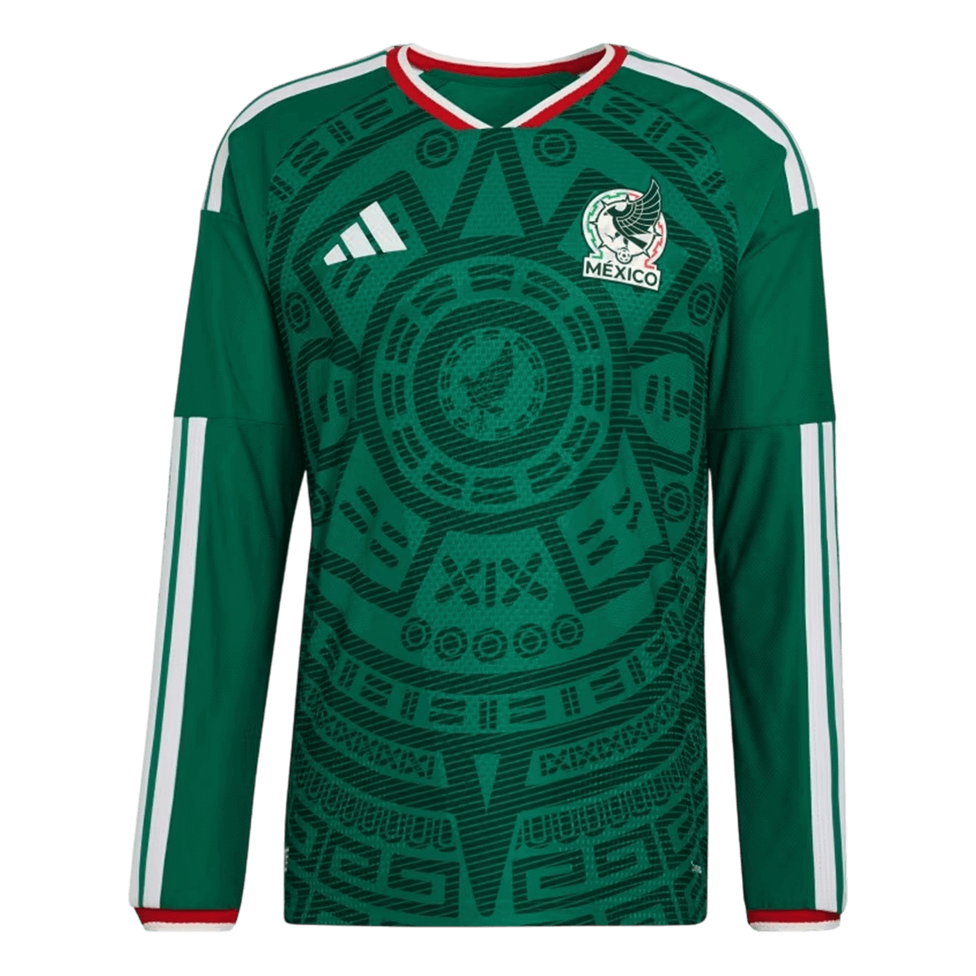 Player Version Mexico Home Long Sleeve Soccer Jersey World Cup 2026 Green
