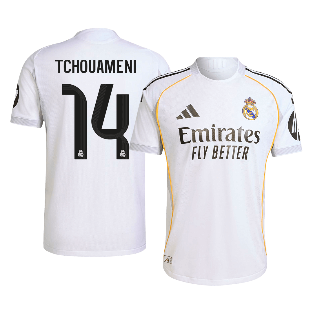 TCHOUAMENI #14 Authentic Real Madrid Home Soccer Jersey 2025/26 White