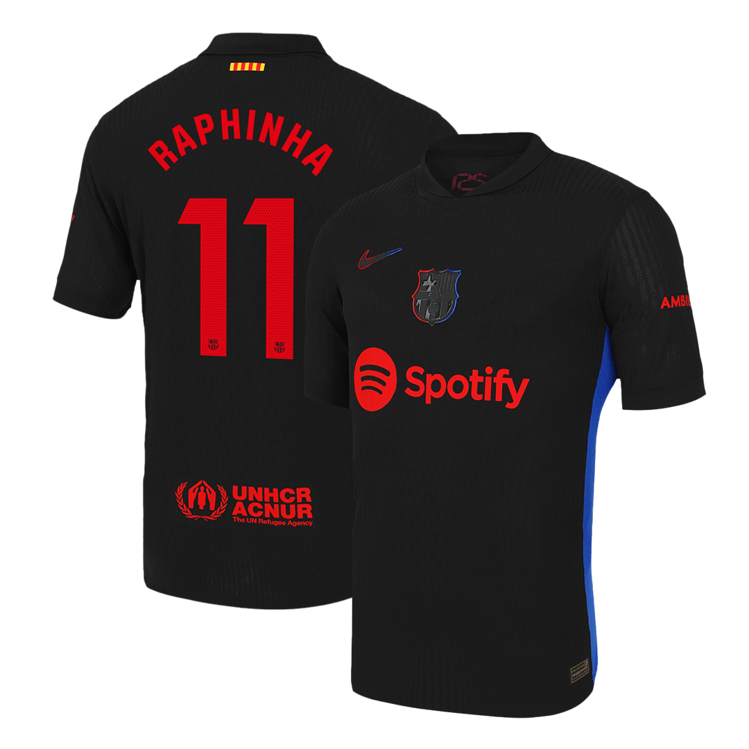 Barcelona RAPHINHA #11 Away Soccer Jersey Authentic 2024/25
