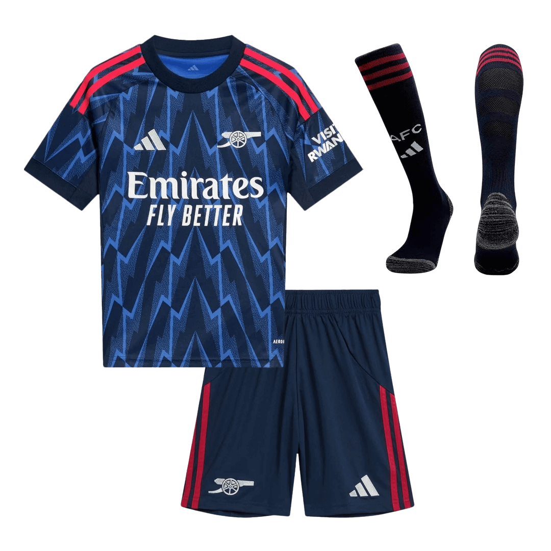 Kid's Arsenal Away Soccer Jersey Kit(Jersey+Shorts+Socks) 2025/26 Blue